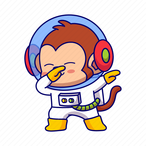 Monkey, astronaut, dab, dabbing, gesture icon - Download on Iconfinder