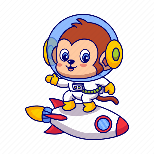 Monkey, astronaut, ride, rocket icon - Download on Iconfinder