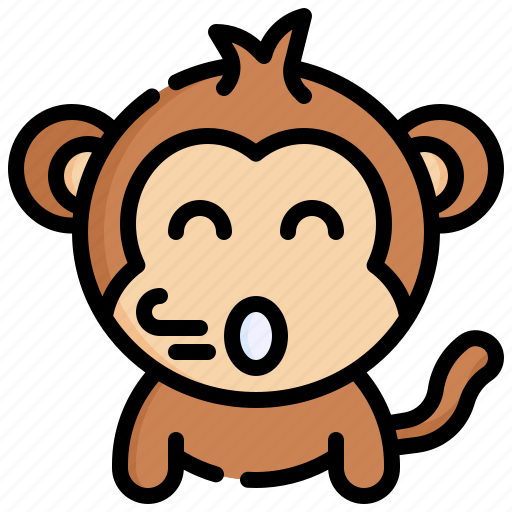 Blowing, emoticons, feelings, emoji, monkey, face icon - Download on Iconfinder