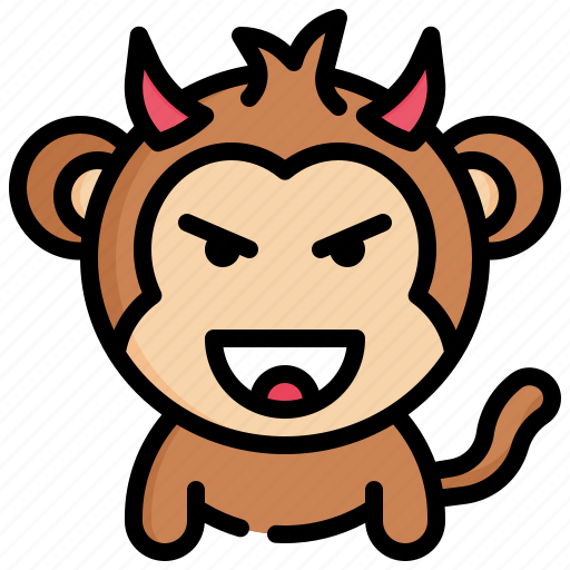 Demon, moticons, feelings, emoji, monkey, face icon - Download on Iconfinder