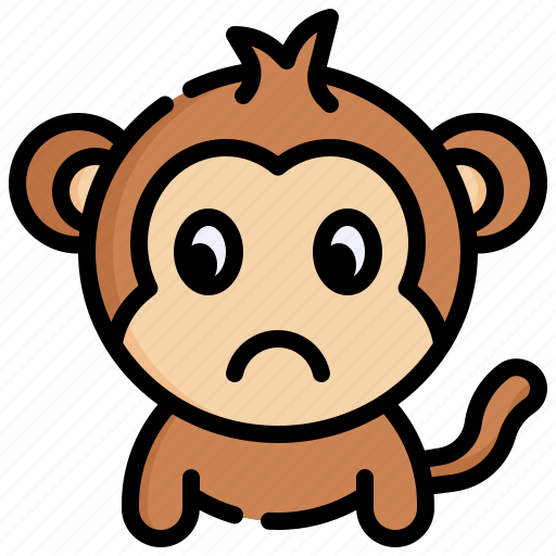 Disappointed, emoticons, feelings, emoji, monkey icon - Download on Iconfinder