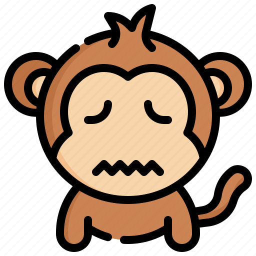 Nervous, emoticons, feelings, emoji, monkey, face icon - Download on Iconfinder