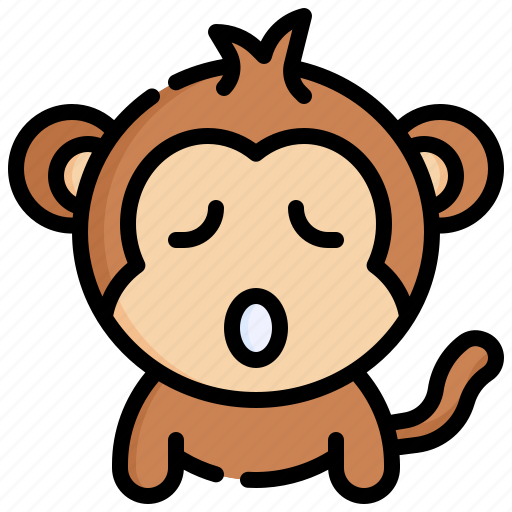 Unhappy, emoticons, feelings, emoji, monkey, face icon - Download on Iconfinder