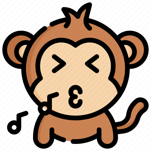 Whistle, emoticons, feelings, emoji, monkey, face icon - Download on Iconfinder