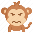 angry, monkey, emoticons, feelings, emoji