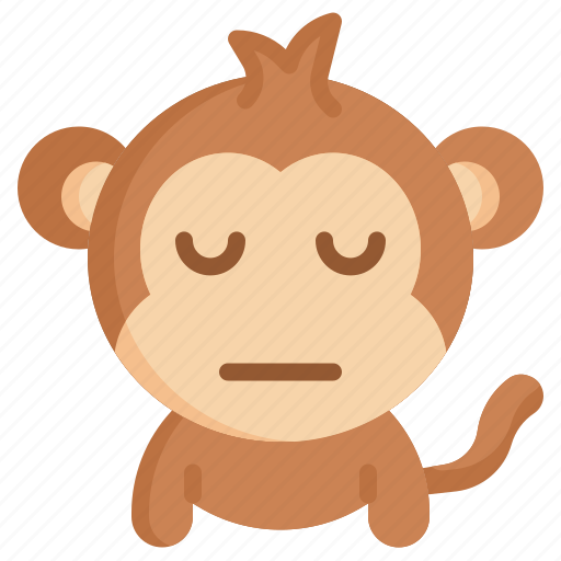 Calm, monkey, emoticons, feelings, emoji icon - Download on Iconfinder
