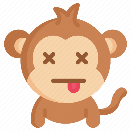 Dead, emoticons, feelings, emoji, monkey, face icon - Download on Iconfinder