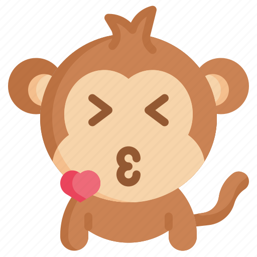 Kiss, emoticons, feelings, emoji, monkey icon - Download on Iconfinder