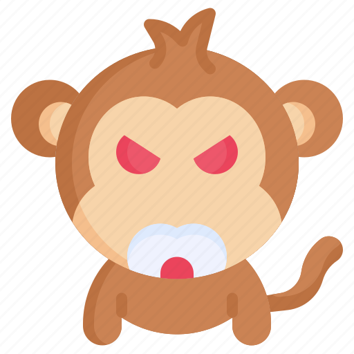 Mad, emoticons, feelings, emoji, monkey icon - Download on Iconfinder