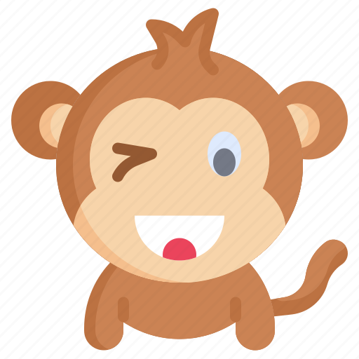 Wink, emoticons, feelings, emoji, monkey, face icon - Download on Iconfinder