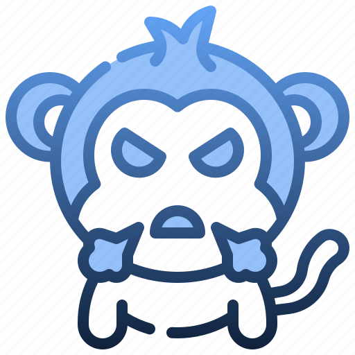 Angry, monkey, face, moticons, feelings, emoji, animal icon - Download on Iconfinder