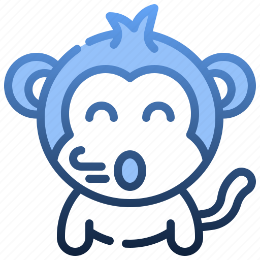 Blowing, emoticons, feelings, emoji, monkey, face icon - Download on Iconfinder