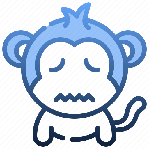 Nervous, emoticons, feelings, emoji, monkey, face icon - Download on Iconfinder