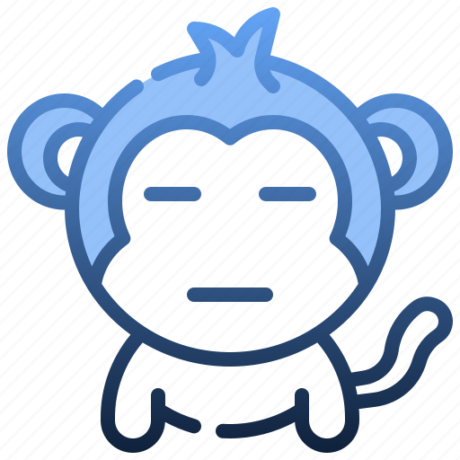 Neutral, emoticons, feelings, emoji, monkey icon - Download on Iconfinder