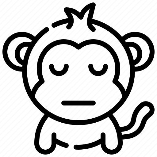 Calm, monkey, emoticons, feelings, emoji icon - Download on Iconfinder