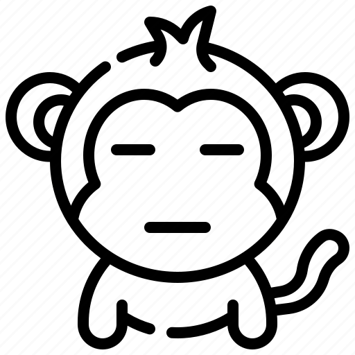 Neutral, emoticons, feelings, emoji, monkey icon - Download on Iconfinder