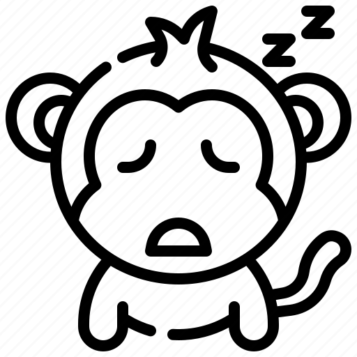 Sleep, emoticons, feelings, emoji, monkey, face icon - Download on Iconfinder