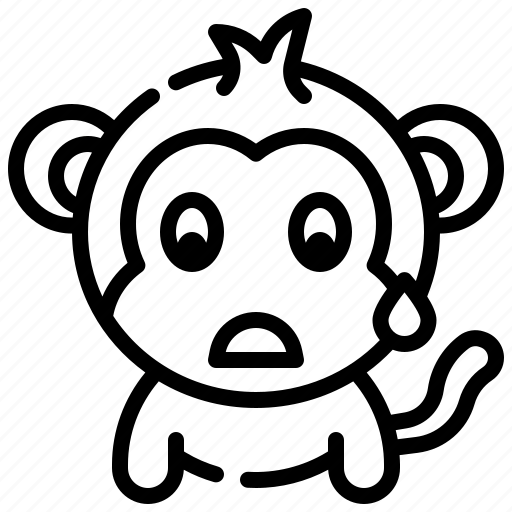 Sweat, emoticons, feelings, emoji, monkey, face icon - Download on Iconfinder