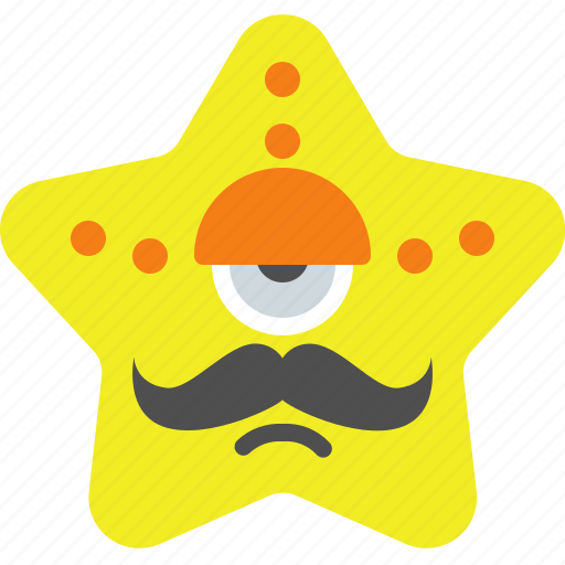 Character, creature, hungry, mascot, moustache, mouth, star icon - Download on Iconfinder
