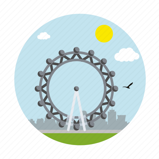 London eye, architecture and city, big wheel, europe, landmark, england, united kingdom icon - Download on Iconfinder