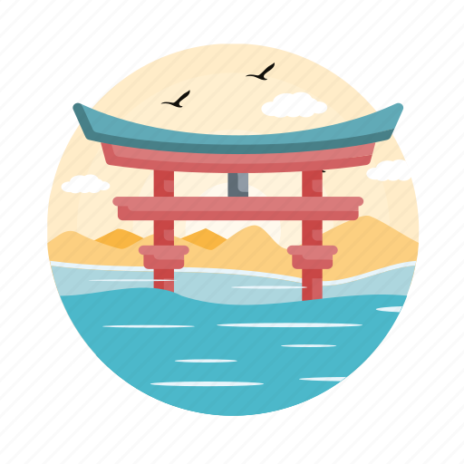Japan, shinto, itsukushima shrine, cultures, architecture and city, landmark, asia icon - Download on Iconfinder