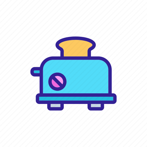 Appliance, contour, equipment, home, morning, toaster icon - Download on Iconfinder