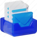 inbox, files, storage, archive, data, file, document, business, 3d glass