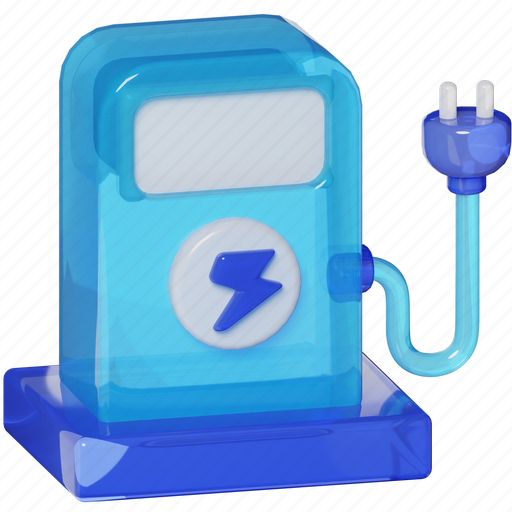 Electric station, charging, vehicle, energy, power, ecology, eco 3D illustration - Download on Iconfinder