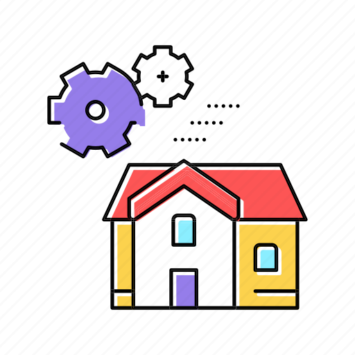 House, mechanical, gears, real, estate, contract icon - Download on Iconfinder