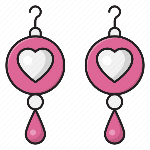 Earring, gift, heart, jewel, motherday icon - Download on Iconfinder