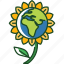 earth, earth flower, sunflower, world, globe, ecology, nature 