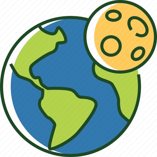 Earth, moon, earth moon, planet, world, space, astronomy icon - Download on Iconfinder
