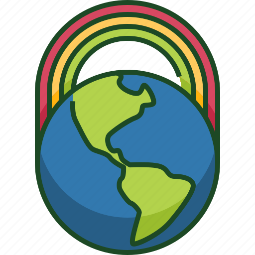 Rainbow, earth, rainbow earth, world, globe, planet, ecology icon - Download on Iconfinder