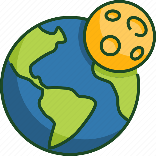 Earth, moon, earth moon, planet, world, space, astronomy icon - Download on Iconfinder