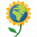 earth, earth flower, sunflower, world, globe, ecology, nature