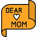 note, message, mothers, day, card, letter