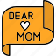 note, message, mothers, day, card, letter 