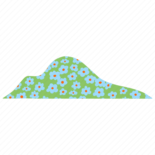 Mountain, flower, flower pattern, hill, mountain shape, organic shape, blue flower icon - Download on Iconfinder