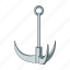 anchor, climbing, construction, equipment, hook, tool, trident 