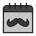 mustache, calendar, date