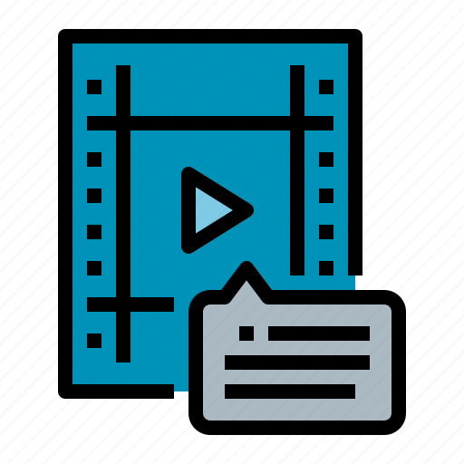 Film, message, movie, subtitle, video icon - Download on Iconfinder