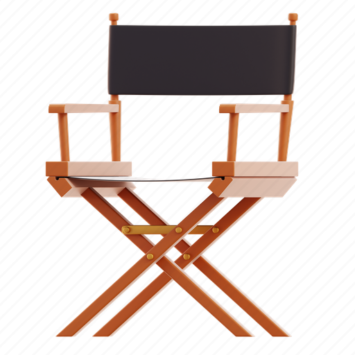 Director, chair, as, manager, office, movie, furniture 3D illustration - Download on Iconfinder