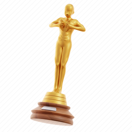 Oscar, trophy, reward, achievement, cup, prize, win 3D illustration - Download on Iconfinder