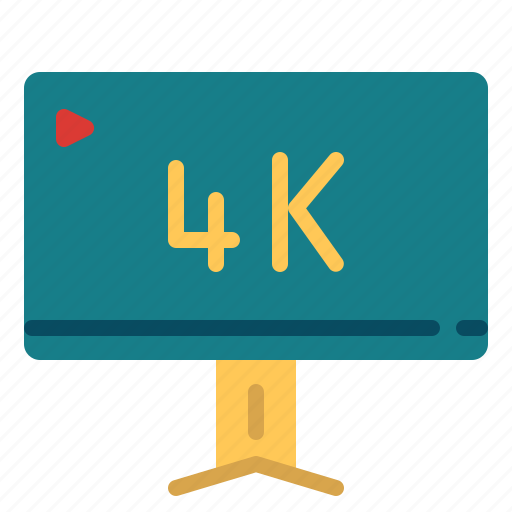 4k, cinema, entertainment, movie, resolution icon - Download on Iconfinder