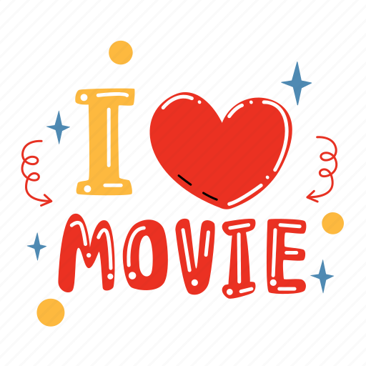 I love movie, greeting, love movie, movie time, cinema, watching movies, play sticker - Download on Iconfinder