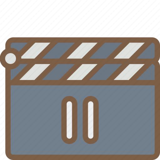 Cinema, clapper, film, movie, movies, pause icon - Download on Iconfinder