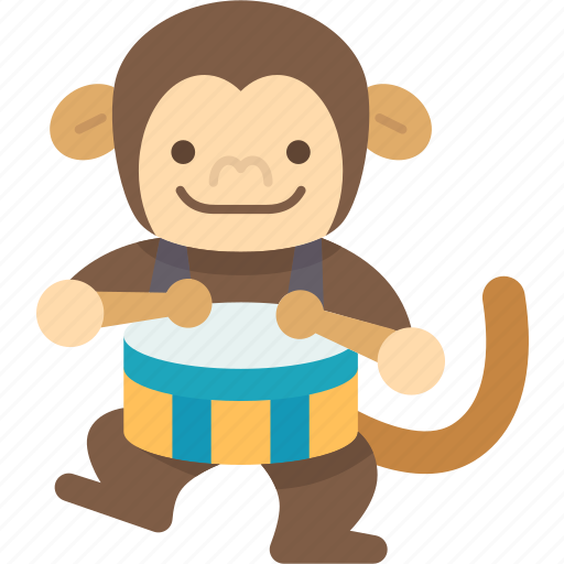 Monkey, drummer, toys, mechanical, childhood icon - Download on Iconfinder