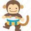 monkey, drummer, toys, mechanical, childhood 
