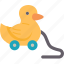 pull, duck, toy, wheels, childhood 