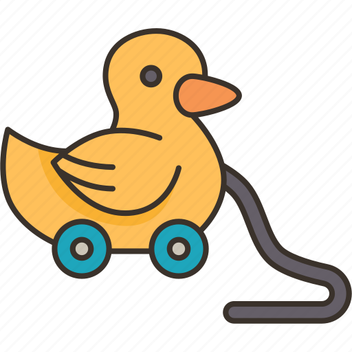 Pull, duck, toy, wheels, childhood icon - Download on Iconfinder